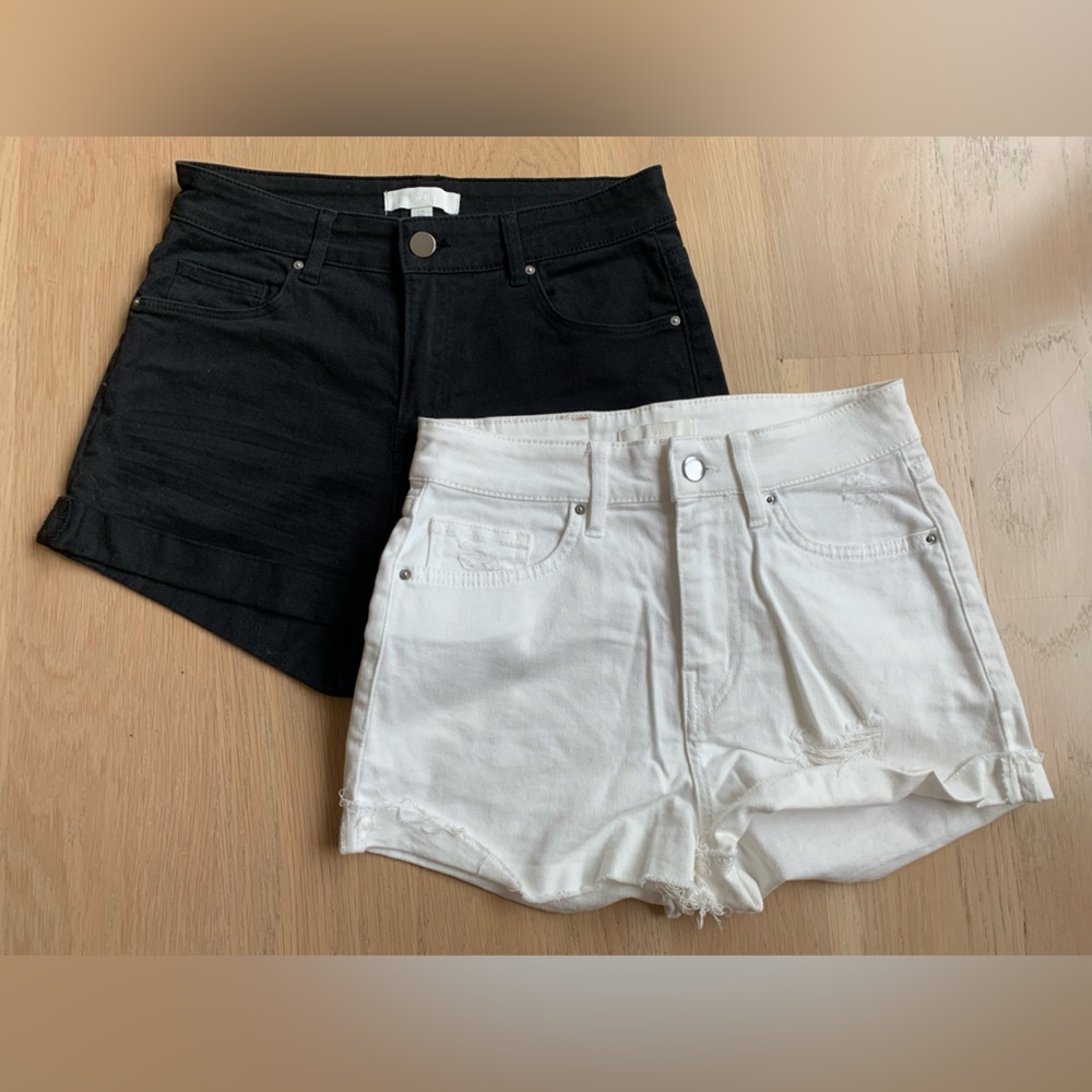 H&M Cuffed Shorts (2 pieces Black & White)